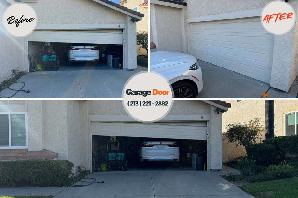 Before and after: garage door repair Franklin, PA